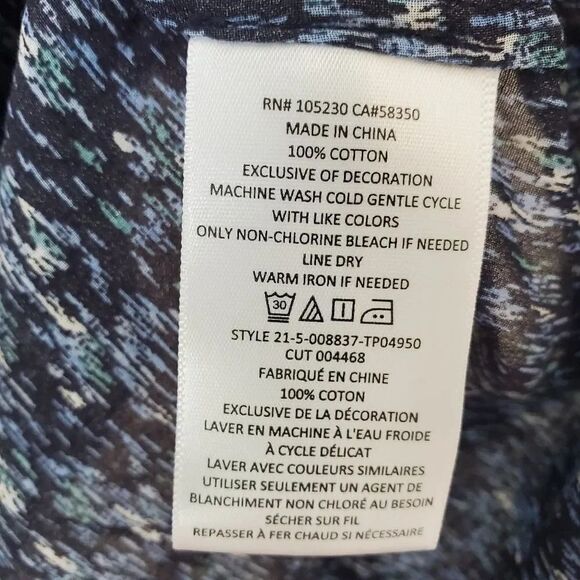 JOIE Dracha Printed Blue Long Sleeve Cotton Blouse Size Small - Picture 8 of 16